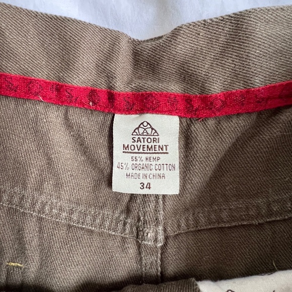 Satori Movement Shorts Sz 34 Hemp Organic Cotton Skateboarding Hiking Mens Green - Picture 5 of 5